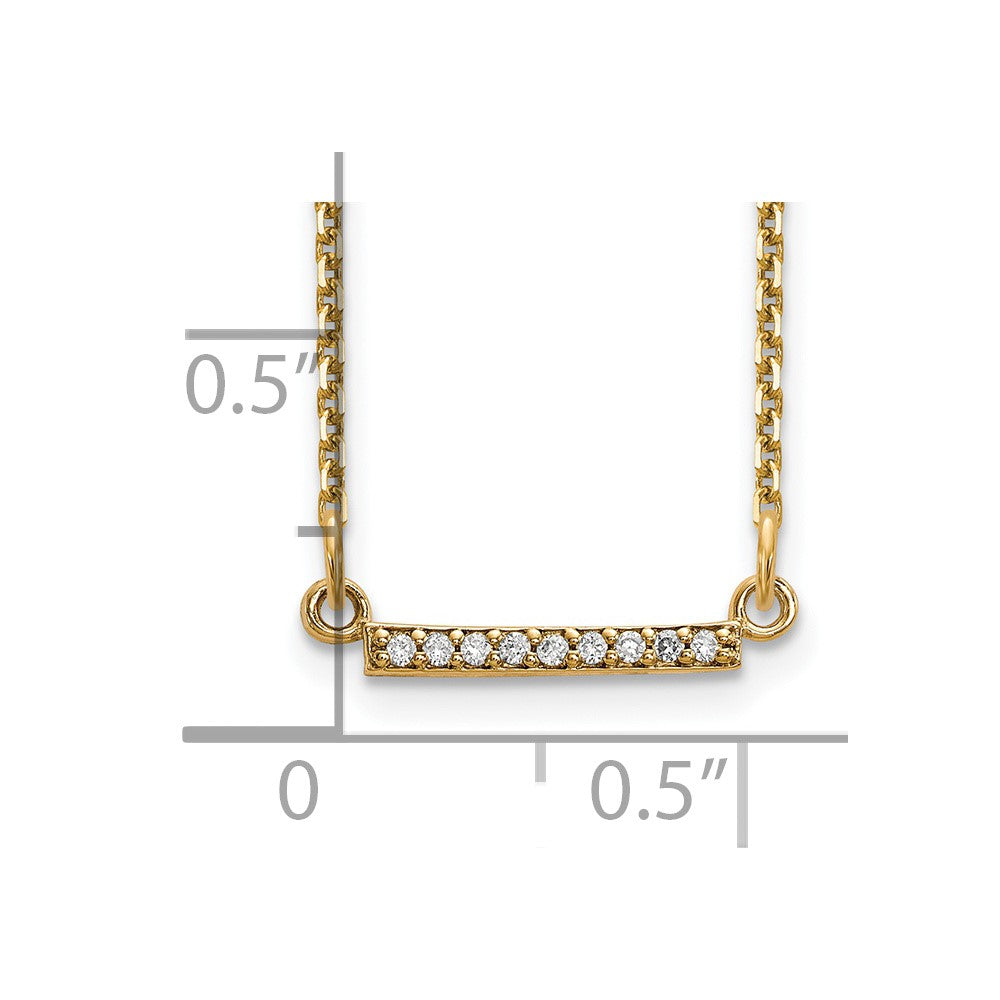 14K Gelbgold Echt Diamant Winzig Stab Halskette