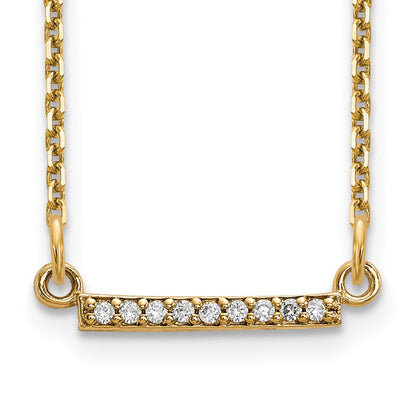 14K Gelbgold Echt Diamant Winzig Stab Halskette