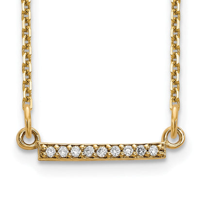 14K Gelbgold Echt Diamant Winzig Stab Halskette