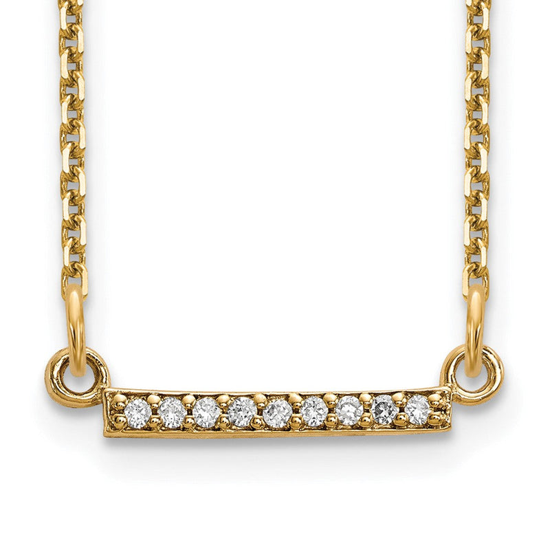 14K Gelbgold Echt Diamant Winzig Stab Halskette