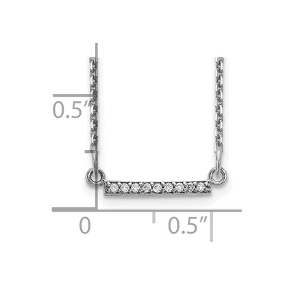 14K Weißgold Echt Diamant Winzig Stab Halskette