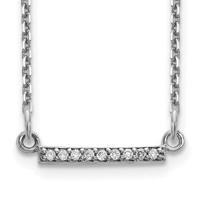 14K Weißgold Echt Diamant Winzig Stab Halskette