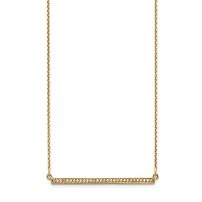 14K Gelbgold Echt Diamant Stab Halskette