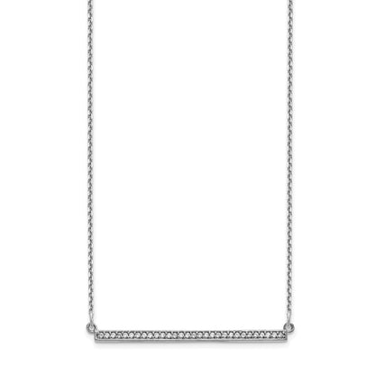 14K Weißgold Echt Diamant Stab Halskette