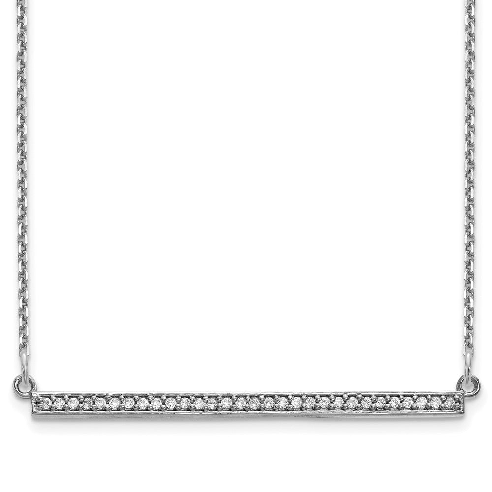 14K Weißgold Echt Diamant Stab Halskette