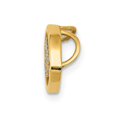14 Karat Gelbgold Diamant-Halo-Anhänger „Böser Blick" mit Kette, 0,10 ct