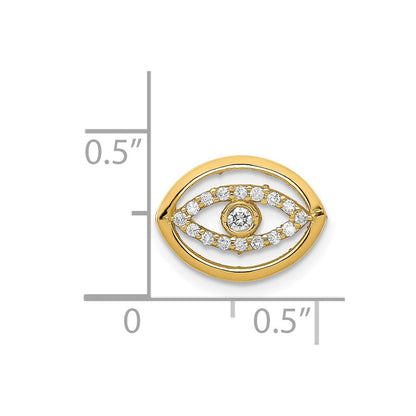 14K Gold Halo Böses-Auge-Anhänger mit Kettenschlaufe, 0,10 ct. Diamanten