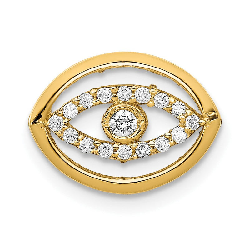 Anhänger „Böses Auge" mit Diamant-Halo, 14K Gelbgold, 0,10 ct Gesamtgewicht