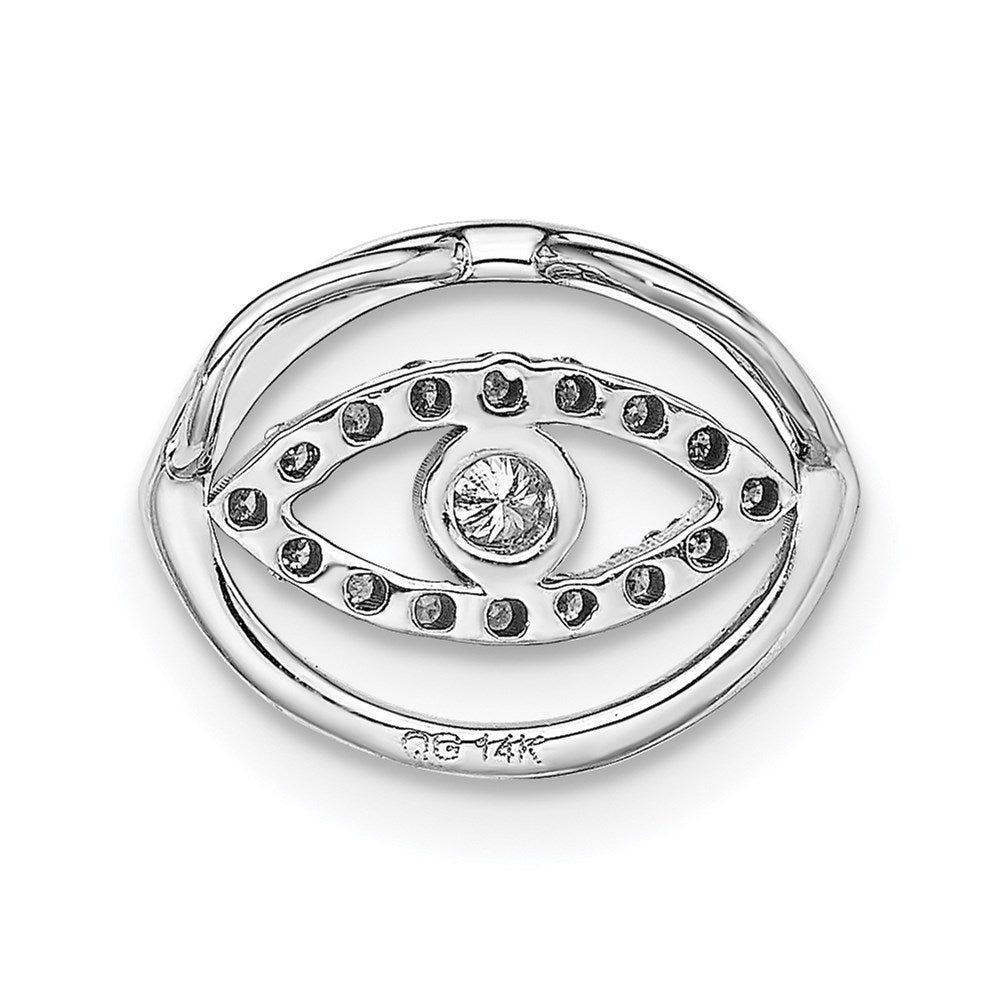 14 Karat Weißgold 0,10 ct. Diamant-Halo-Anhänger „Böser Blick" zum Aufreihen
