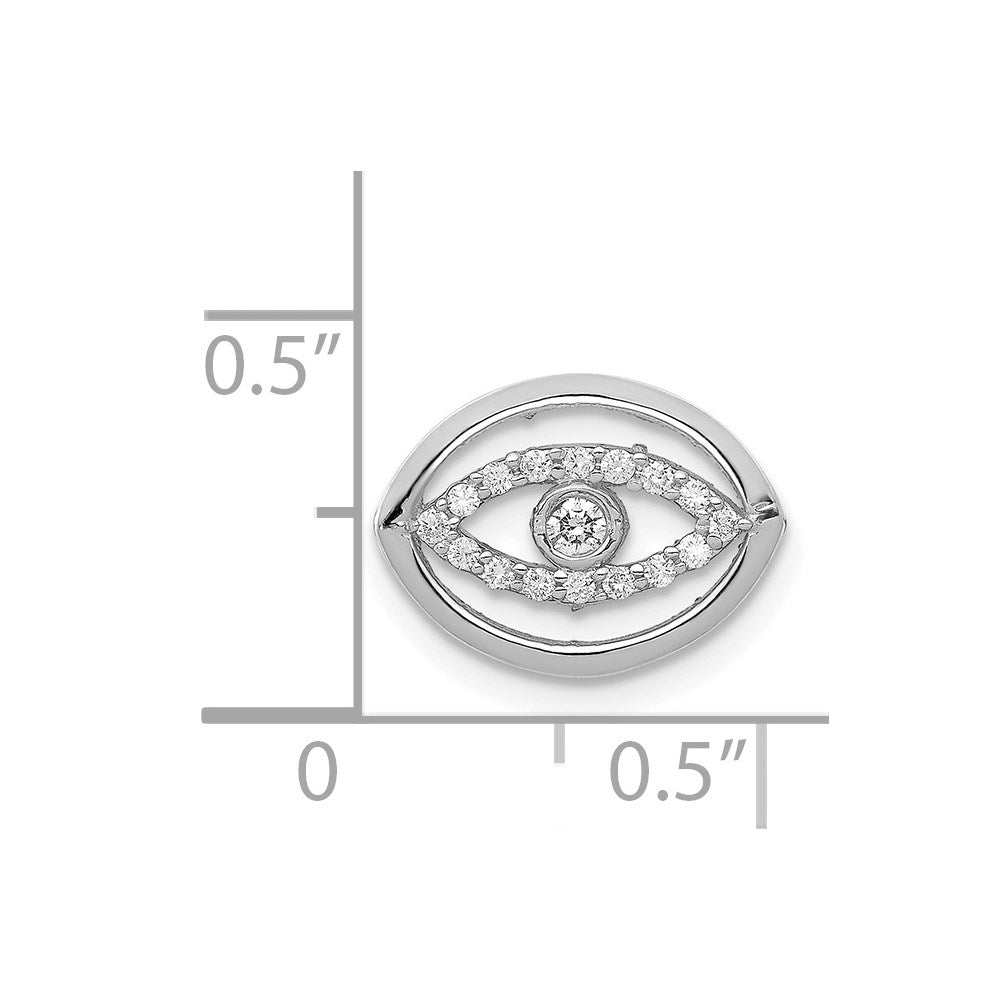 14 Karat Weißgold 0,10 ct. Diamant-Halo-Anhänger „Böser Blick" zum Aufreihen