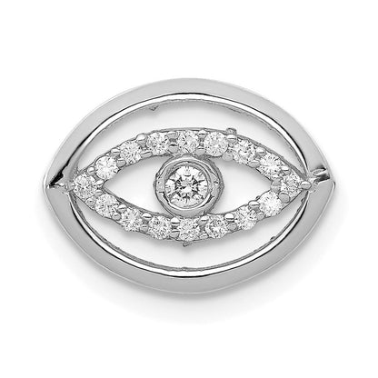 14 Karat Weißgold 0,10 ct. Diamant-Halo-Anhänger „Böser Blick" zum Aufreihen