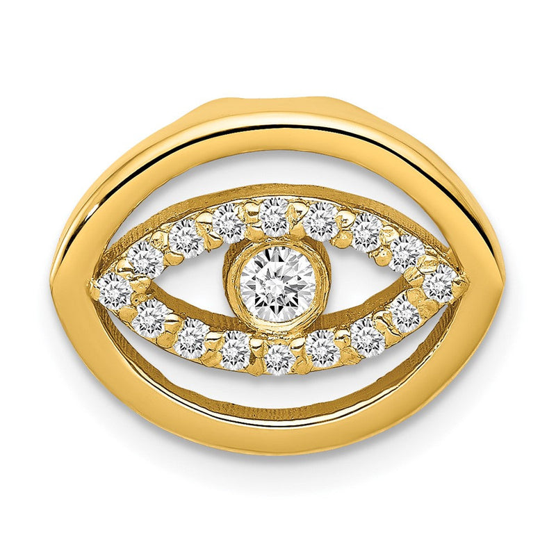 14K Gelbgold Diamant-Halo-Anhänger „Böser Blick“ mittlerer Größe