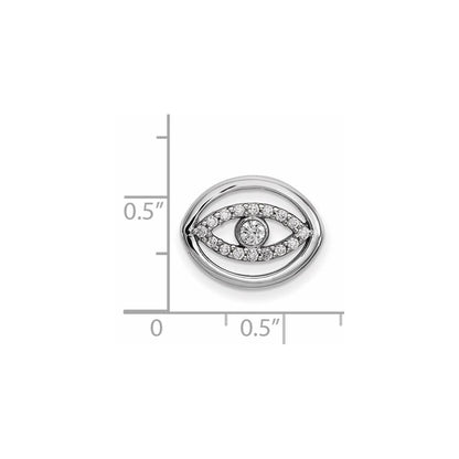 14K Weißgold Medium Echter Diamant Halo Böser-Blick-Anhänger