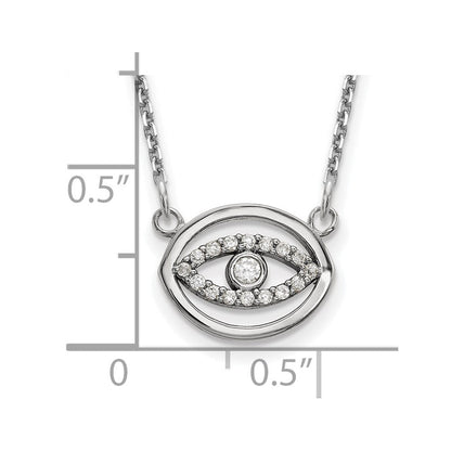 14K Weißgold Klein Halskette Echt Diamant Gold Heiligenschein Böse Auge