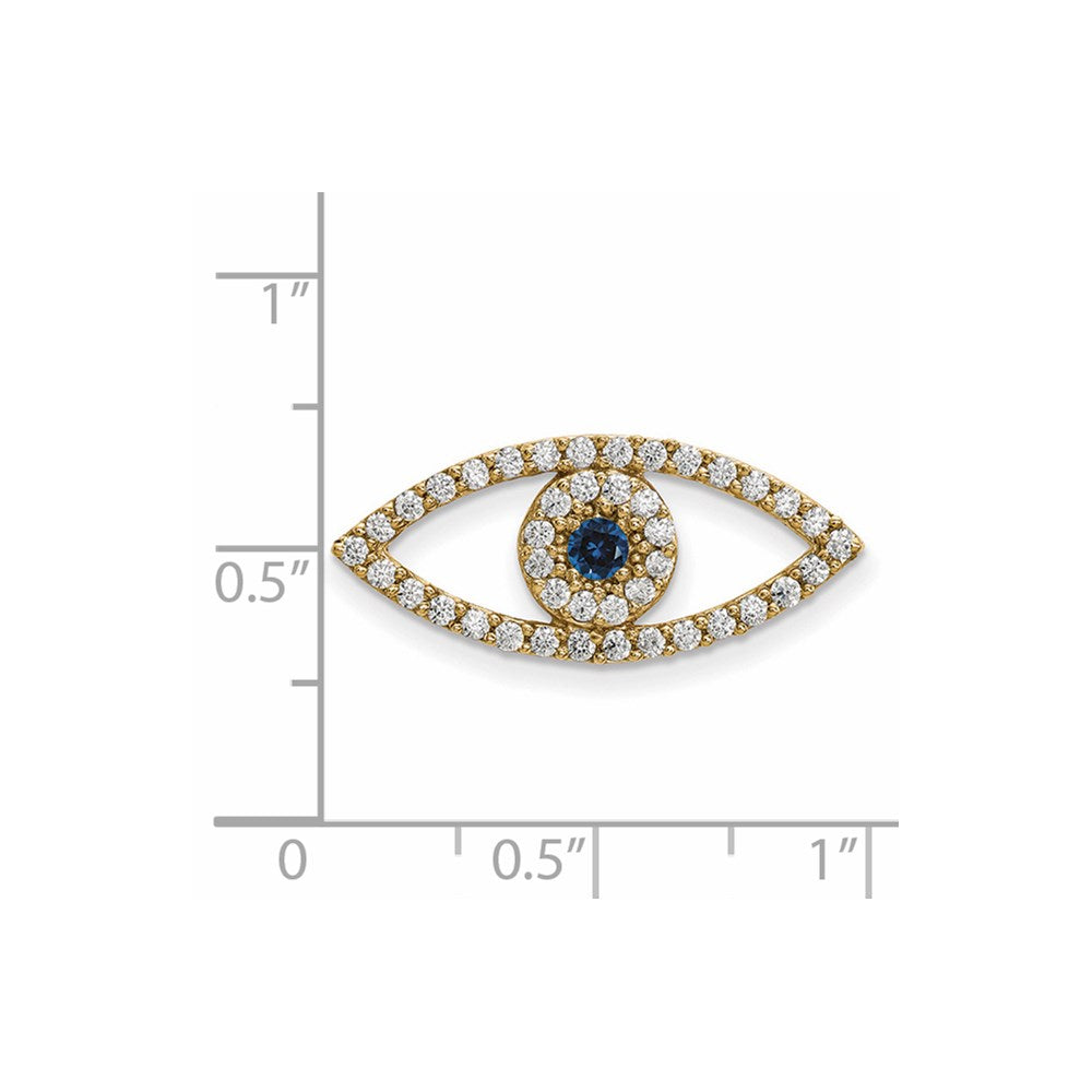 14 Karat Gelbgold Diamant- und Saphir-Anhänger "Böses Auge", mittelgroß