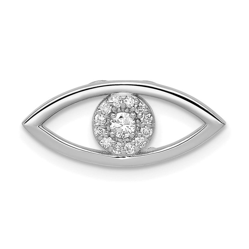 14K Weißgold Anhänger „Böses Auge" mit 0,125 ct. Diamant