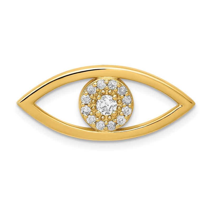 14K Gelbgold Diamant-Nazar-Anhänger, mittlere Größe