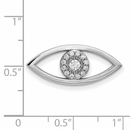 14K Weißgold Anhänger Böses Auge mit echten Diamanten, mittelgroß