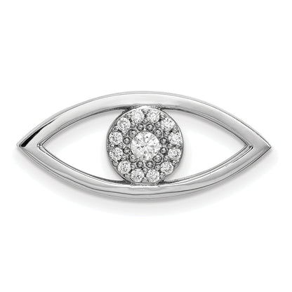 14K Weißgold Anhänger Böses Auge mit echten Diamanten, mittelgroß