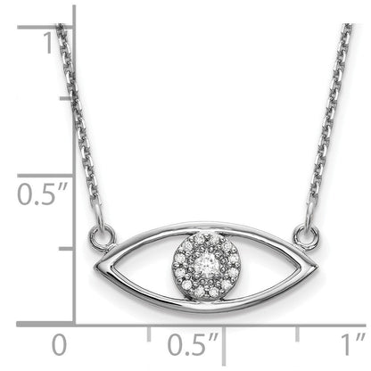 14K Weißgold Klein Echt Diamant Böse Auge Halskette