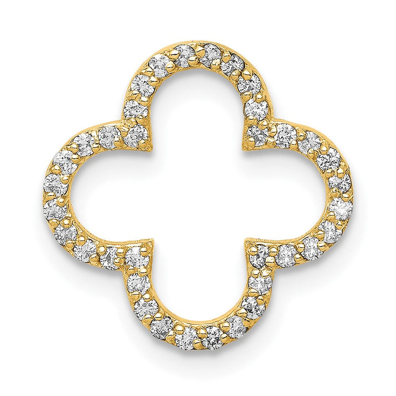 14 Karat Gelbgold Anhänger mit Diamanten im Kleeblatt-Design