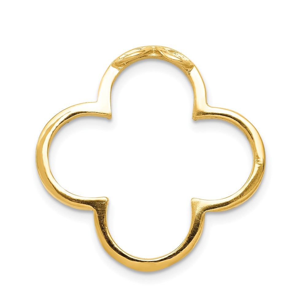 14K Gold Anhänger mit Kleeblattdesign und Diamanten