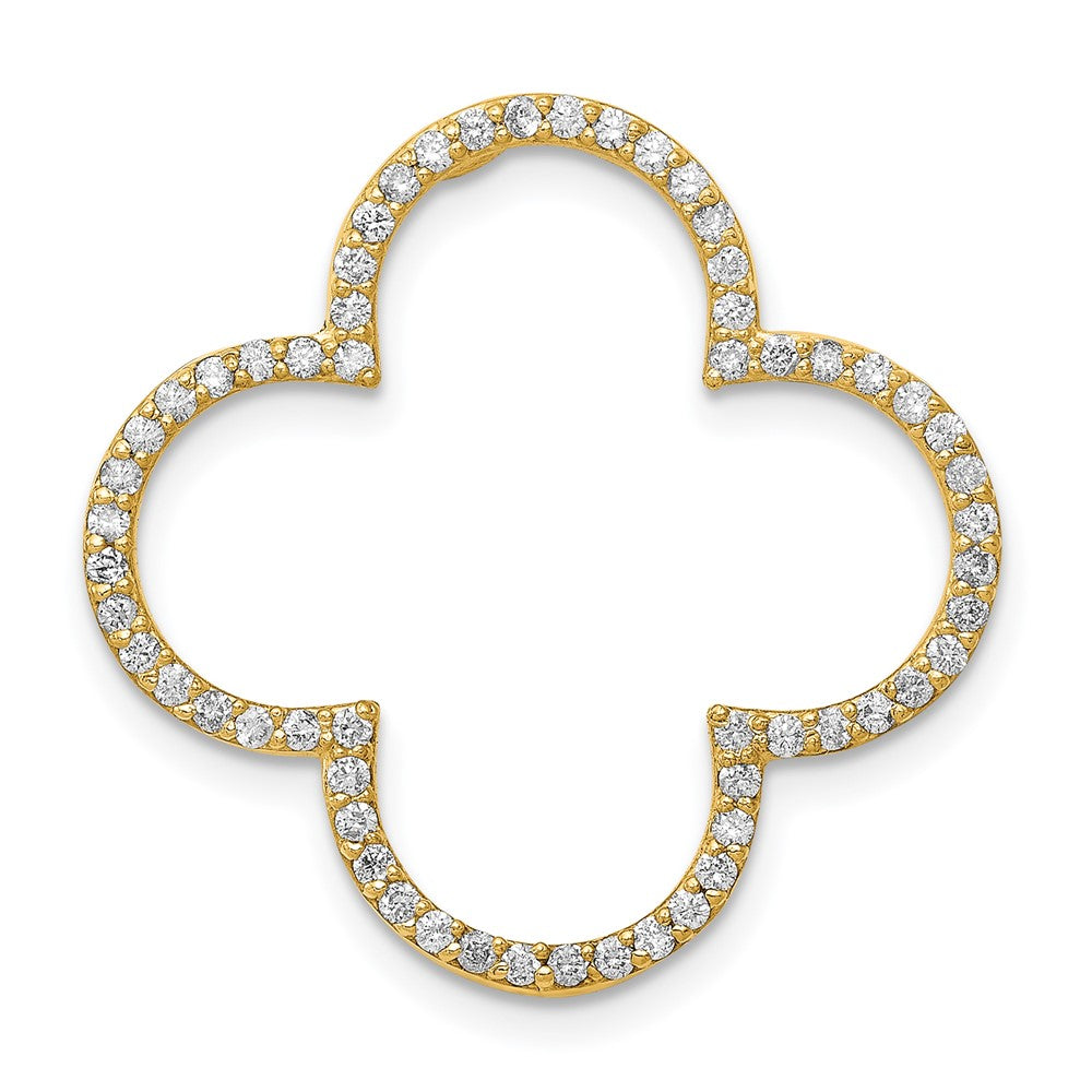 14K Gold Anhänger mit Kleeblattdesign und Diamanten