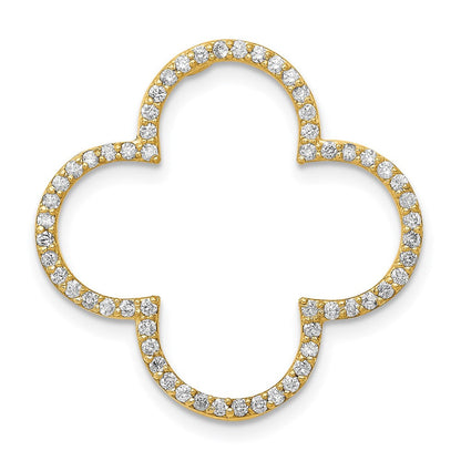 14K Gold Anhänger mit Kleeblattdesign und Diamanten