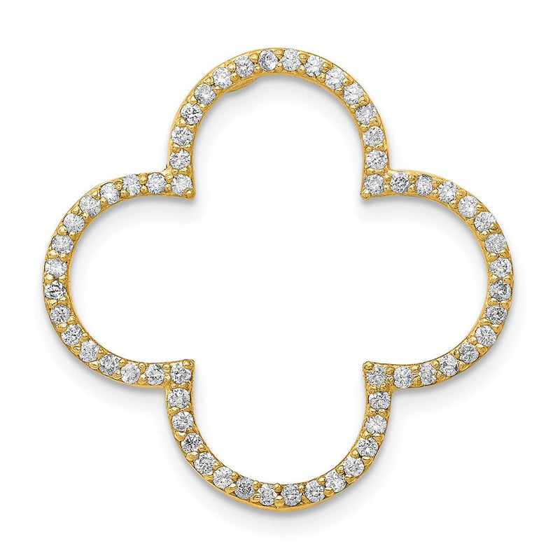 14K Gold Anhänger mit Diamant im Kleeblattdesign