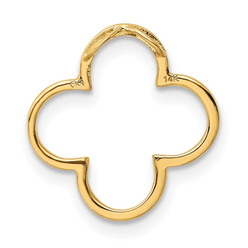14K Gelbgold 14K Klein Quatrefoil Design Kette Anhänger