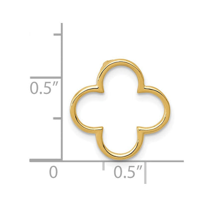 14K Gelbgold 14K Klein Quatrefoil Design Kette Anhänger