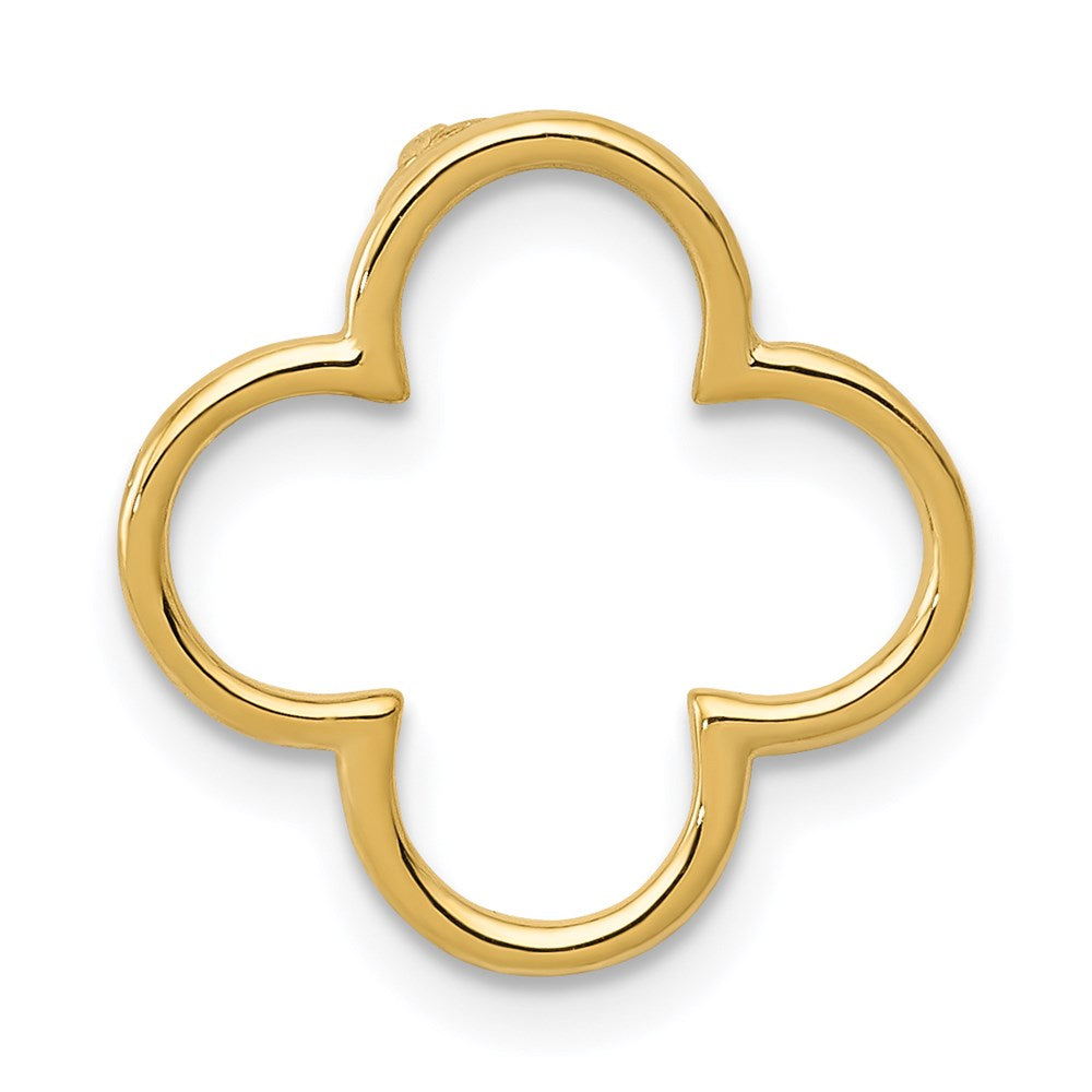 14K Gelbgold 14K Klein Quatrefoil Design Kette Anhänger