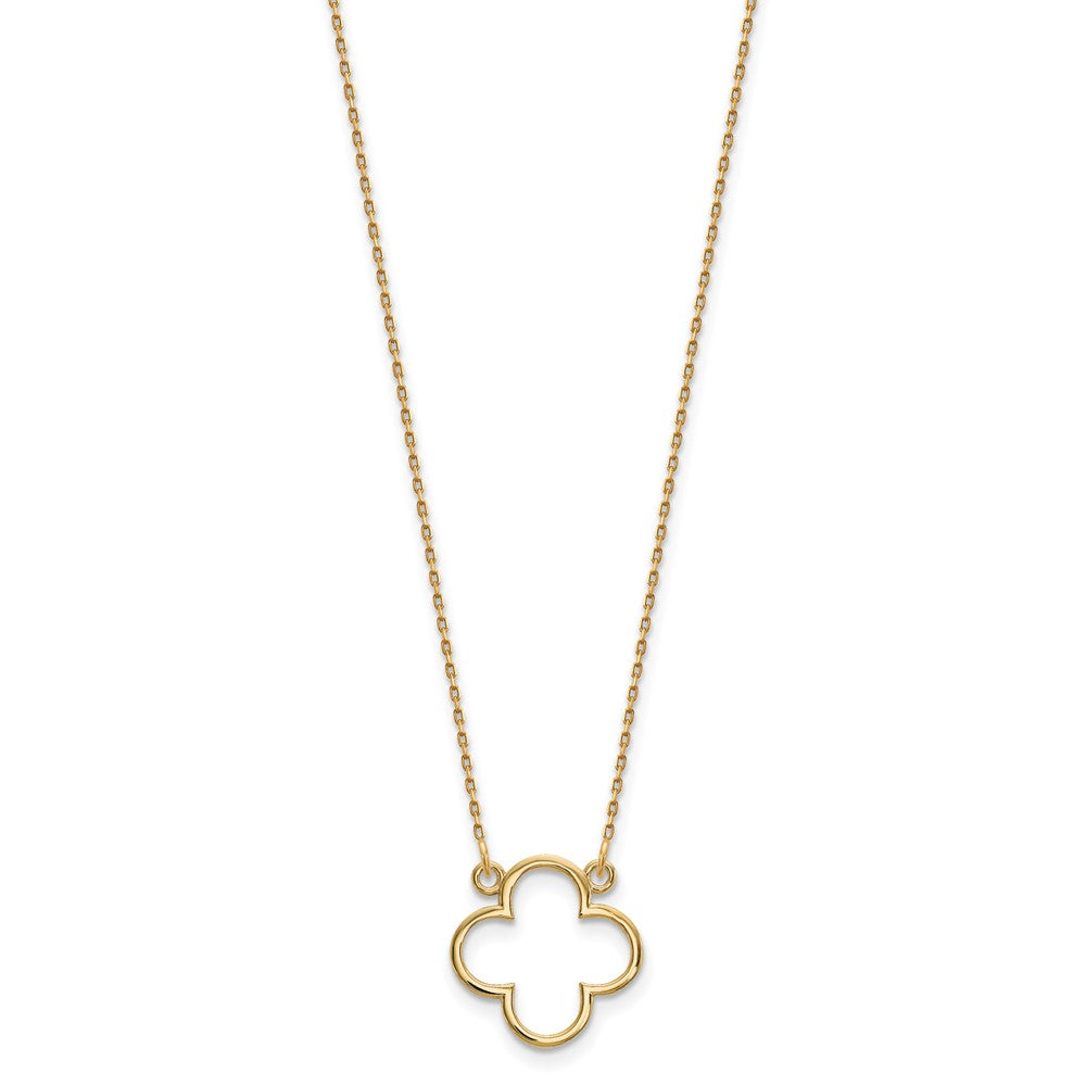 14K Gelbgold Klein Halskette Quatrefoil Design