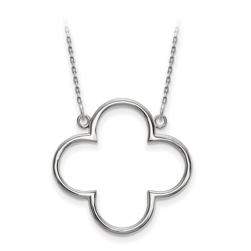 14K Weißgold Mittel Halskette Quatrefoil Design
