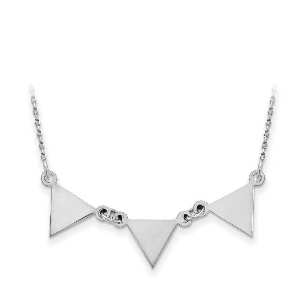 14K Weißgold 3 Attached Dreieck Halskette