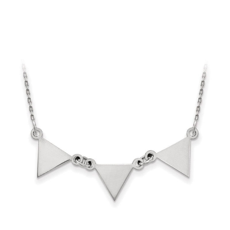 14K Weißgold 3 Attached Dreieck Halskette