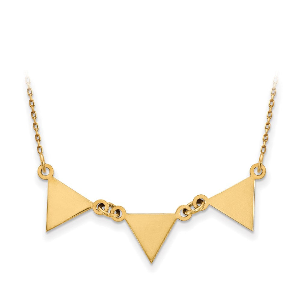 14K Gelbgold 3 Attached Dreieck Halskette