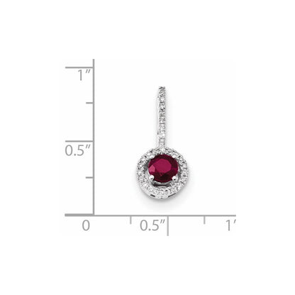 14K Weißgold Anhänger mit Diamant und Rubin