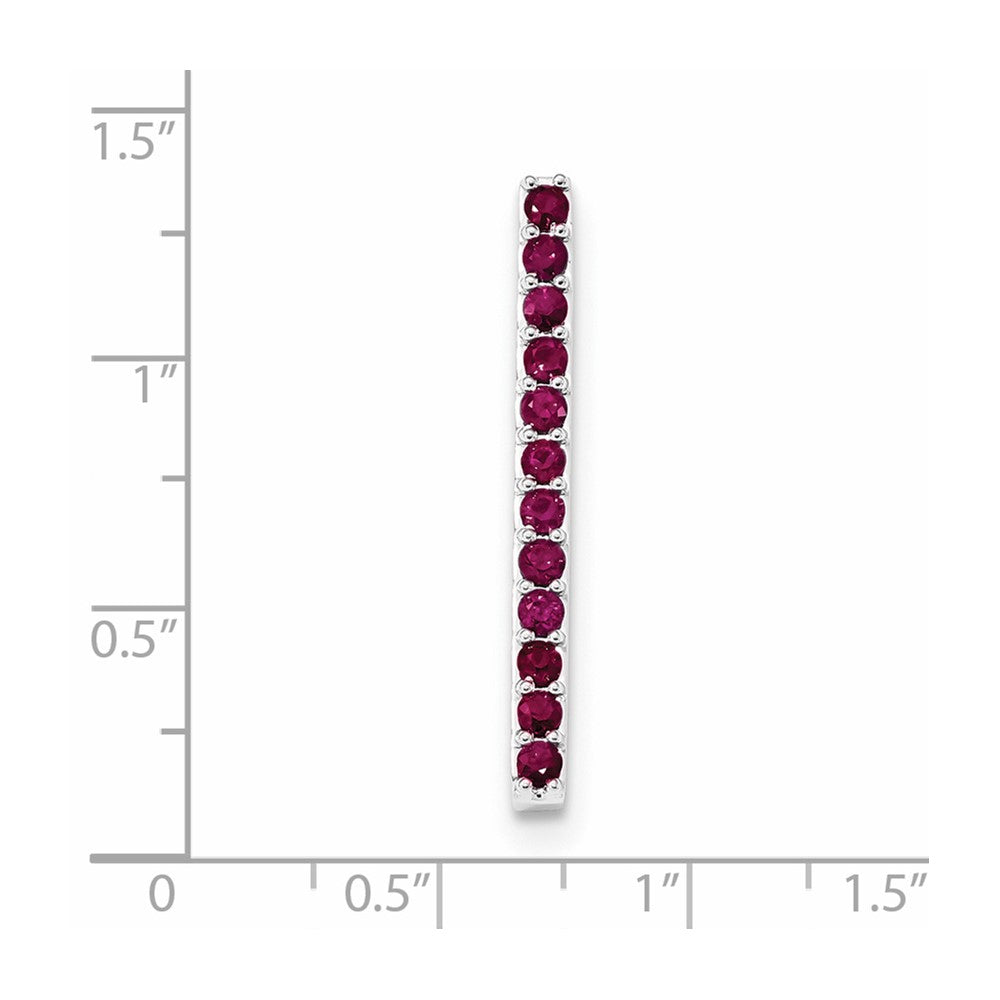 14K Weißgold Rubin Kette Anhänger