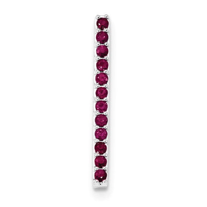 14K Weißgold Rubin Kette Anhänger