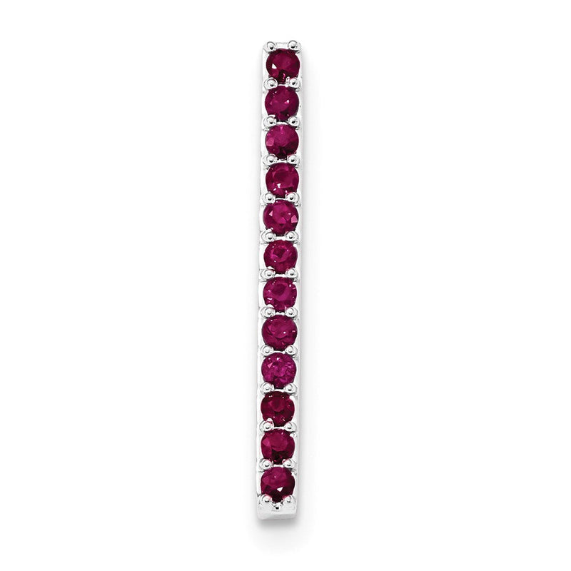 14K Weißgold Rubin Kette Anhänger