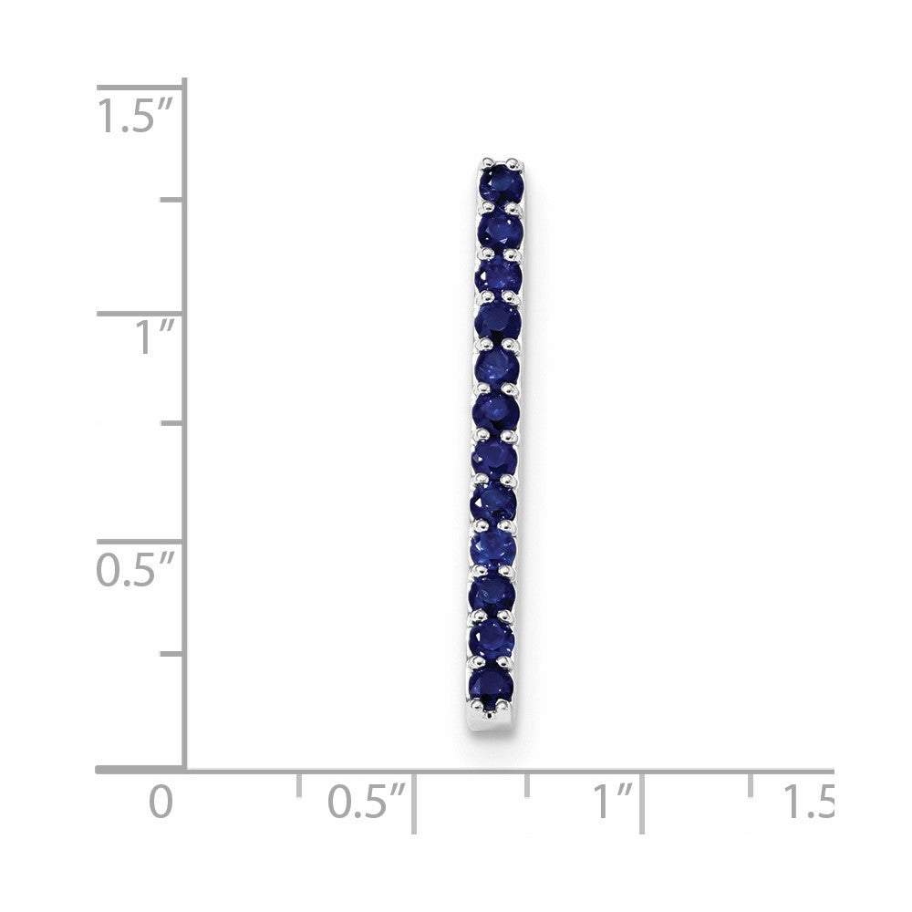 14K Weißgold Blau Saphir Kette Anhänger