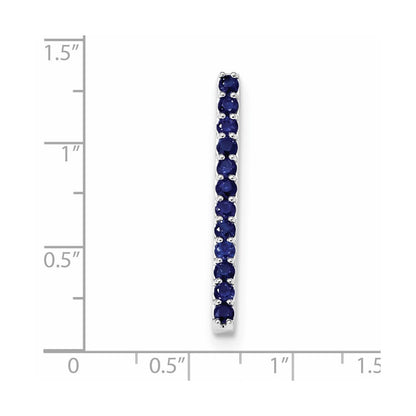14K Weißgold Blau Saphir Kette Anhänger