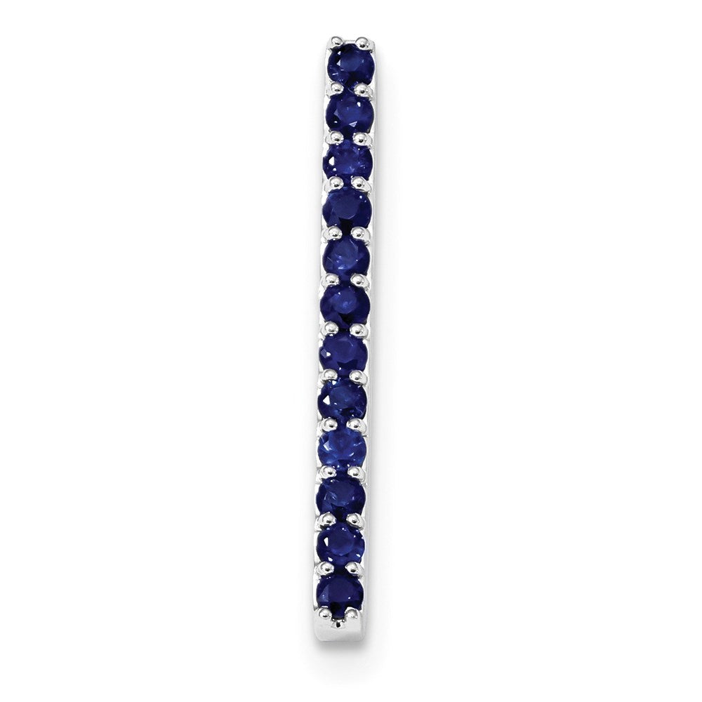 14K Weißgold Blau Saphir Kette Anhänger