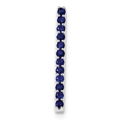 14K Weißgold Blau Saphir Kette Anhänger