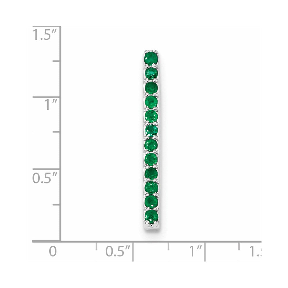 14K Weißgold Smaragd Kette Anhänger