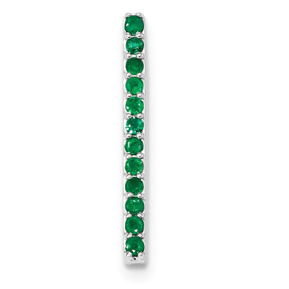 14K Weißgold Smaragd Kette Anhänger