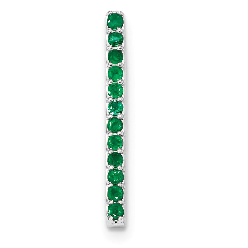 14K Weißgold Smaragd Kette Anhänger