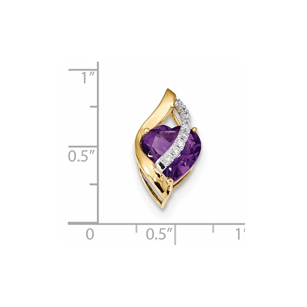 14K Bicolor Anhänger mit Diamant und Amethyst