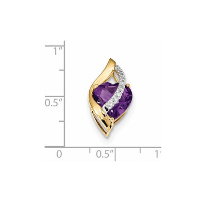 14K Bicolor Anhänger mit Diamant und Amethyst